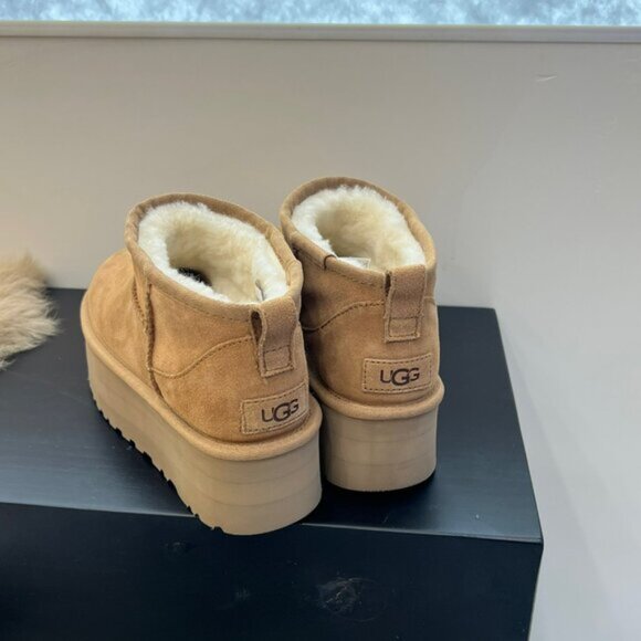 UGG Womens classic ultra mini platform boots Chestnut - Picture 4 of 7
